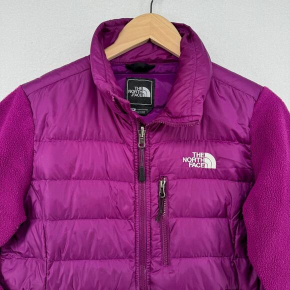 THE NORTH FACE Jacket Womens S 550 Goose Down Denali Fleece Full Zip Winter Pink - Picture 4 of 15